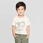 Toddler Boys' Dino Map Graphic Short Sleeve T-shirt - Cat & Jack Cream