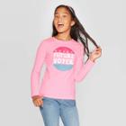 Girls' Long Sleeve Future Voter Graphic T-shirt - Cat & Jack Bright Pink