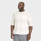 Men's Big & Tall Standard Fit Long Sleeve Striped Lyndale T-shirt - Goodfellow & Co Ivory