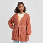 Women's Open Neck Cardigan - Universal Thread Rust