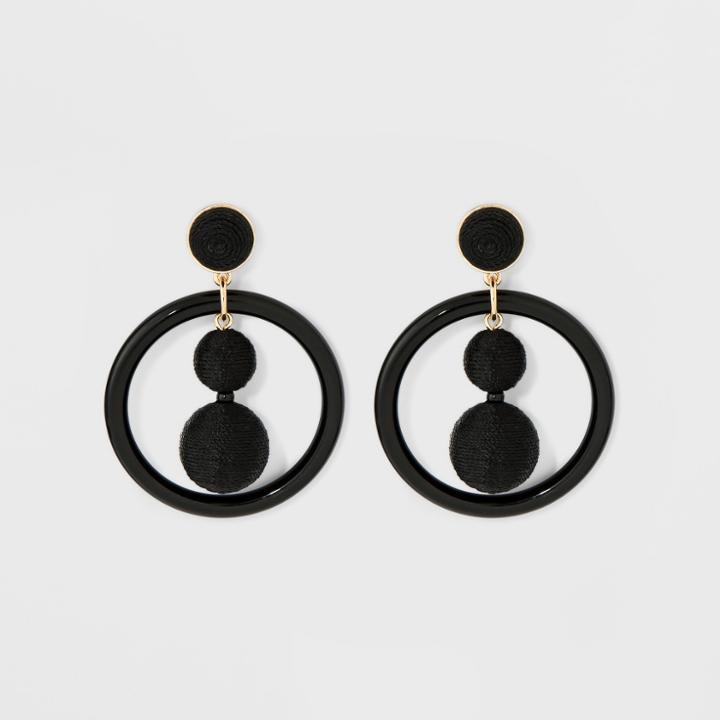 Sugarfix By Baublebar Whimsical Hoop Earrings - Black, Girl's