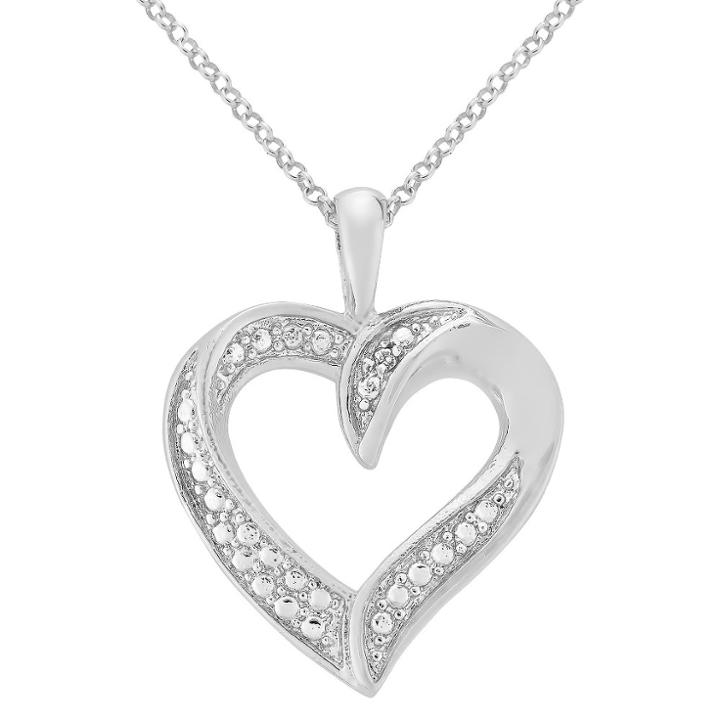 Target Diamond Accent Heart Pendant In Gold Plated Brass (ij-i2-i3), Women's,