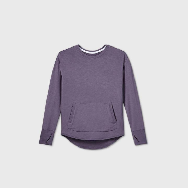 Girls' Soft French Terry Crewneck Sweatshirt - All In Motion Dusty Purple