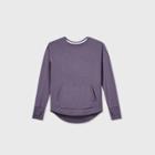 Girls' Soft French Terry Crewneck Sweatshirt - All In Motion Dusty Purple