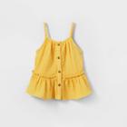 Toddler Girls' Button-front Peplum Tank Top - Cat & Jack Yellow