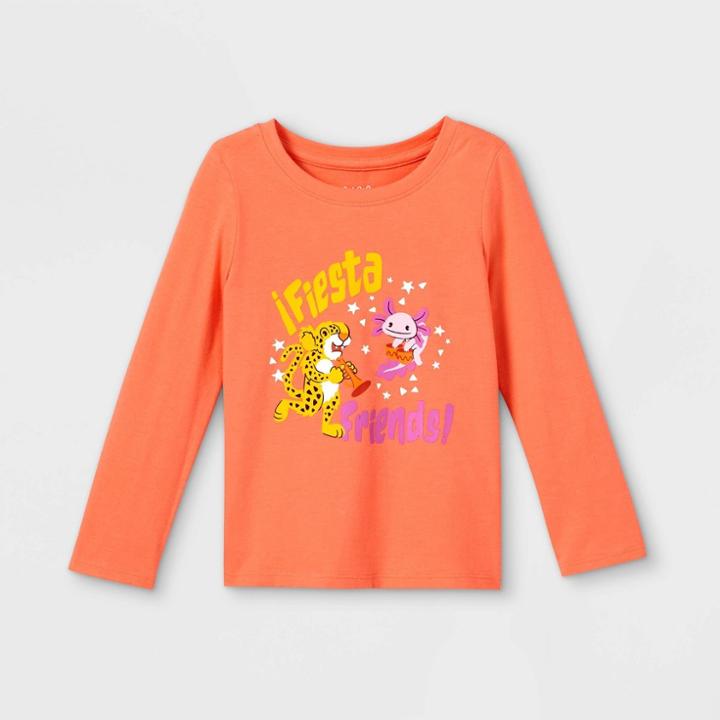 Toddler Girls' 'fiesta Friends' Long Sleeve Graphic T-shirt - Cat & Jack Orange