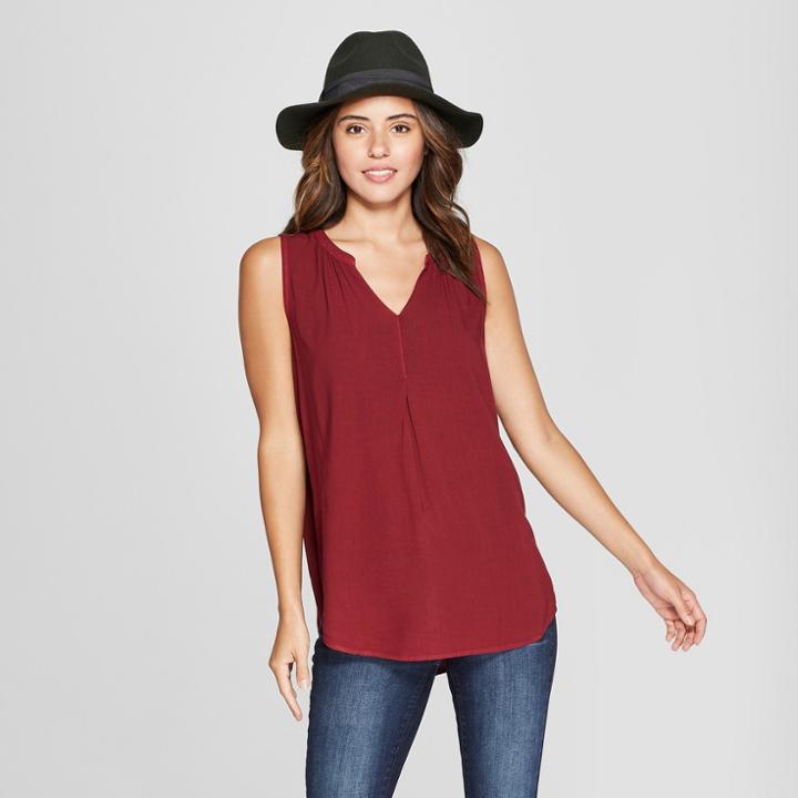 Women's Split Neck Tank - Universal Thread Burgundy (red)