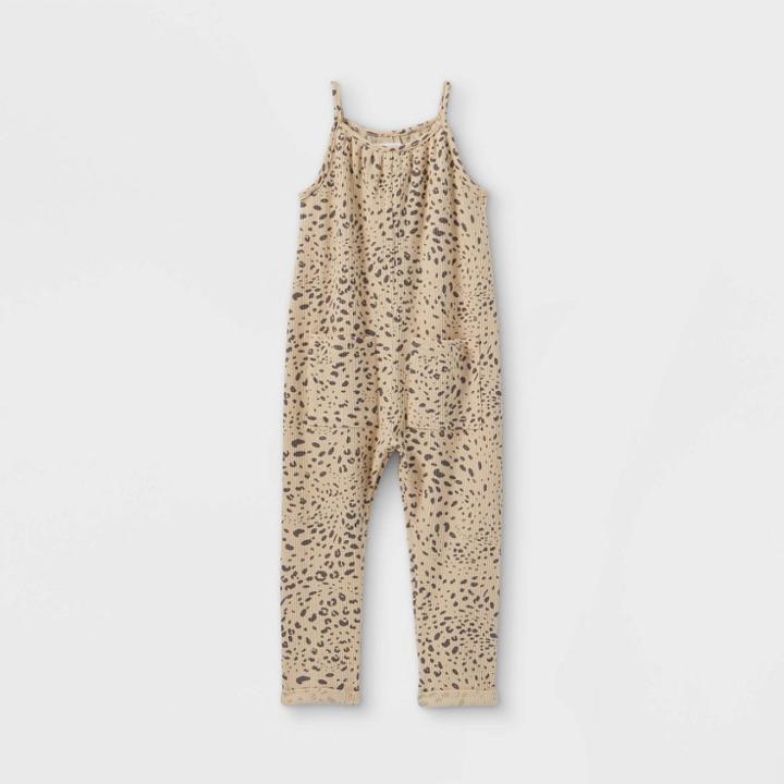 Grayson Mini Toddler Girls' Textured Jumpsuit - Tan