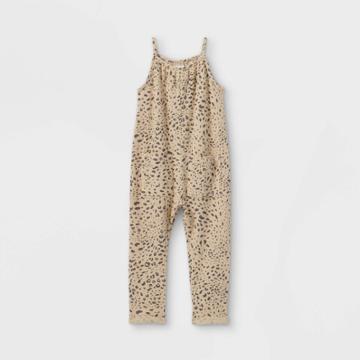 Grayson Mini Toddler Girls' Textured Jumpsuit - Tan