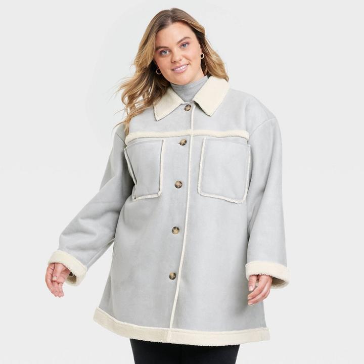 Women's Plus Size Faux Shearling Jacket - Universal Thread