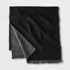 Men's Two-tone Reversible Woven Scarves - Goodfellow & Co Black