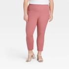 Women's Plus Size High-rise Skinny Ankle Pants - A New Day Dark Pink