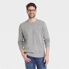 Men's Striped Regular Fit Crewneck Pullover Sweater - Goodfellow & Co Medium Heather Gray