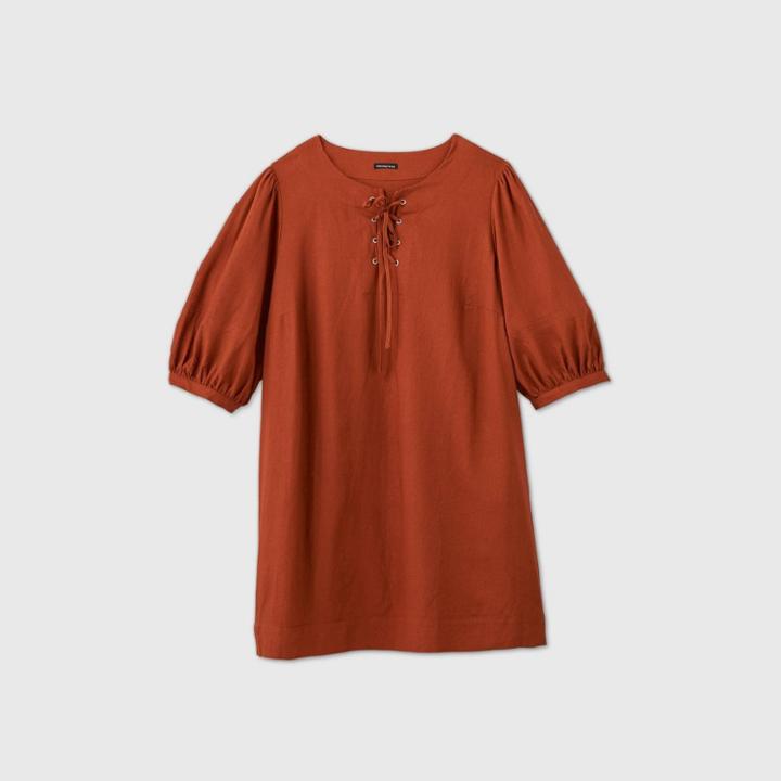 Women's Plus Size Short Sleeve Dress - Who What Wear Brown 1x, Women's,