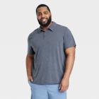 Men's Big & Tall Micro Striped Polo Shirt - All In Motion Navy
