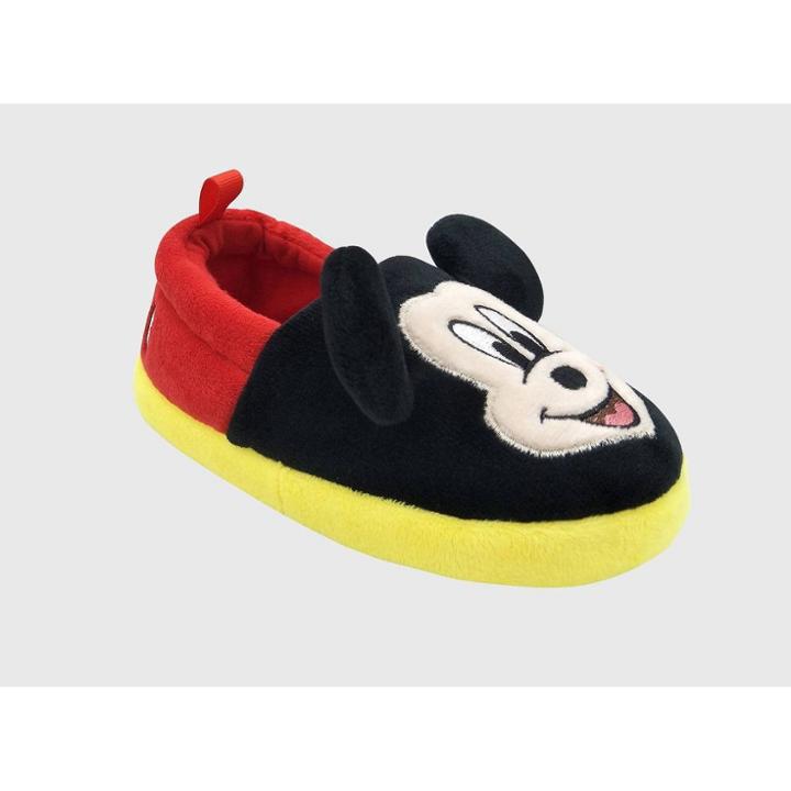 Toddler Boys' Disney Mickey Mouse Loafer Slippers - Red Xl(11-12), Boy's, Size: