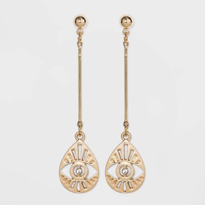 Evil Eye Drop Earrings - Wild Fable Gold