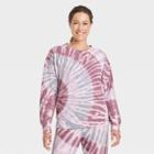 Women's Ruffle Detail Sweatshirt - Knox Rose Purple Tie-dye