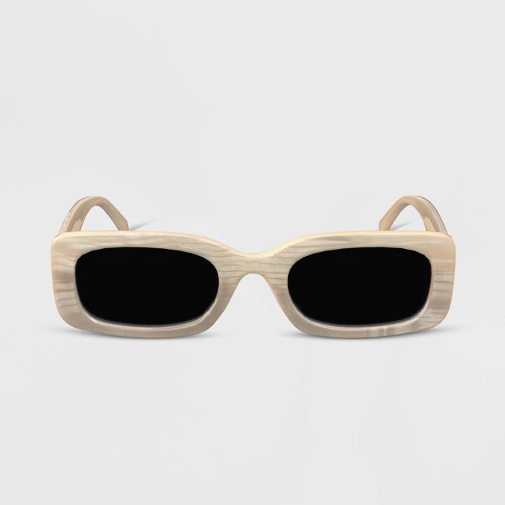 Women's Marble Print Rectangle Sunglasses - Wild Fable Yellow