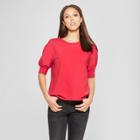 Women's Short Sleeve Drop Puff Sleeve T-shirt - Mossimo Red
