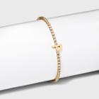 Gold Plated Cubic Zirconia Initial 'p' Tennis Bracelet - A New Day Gold