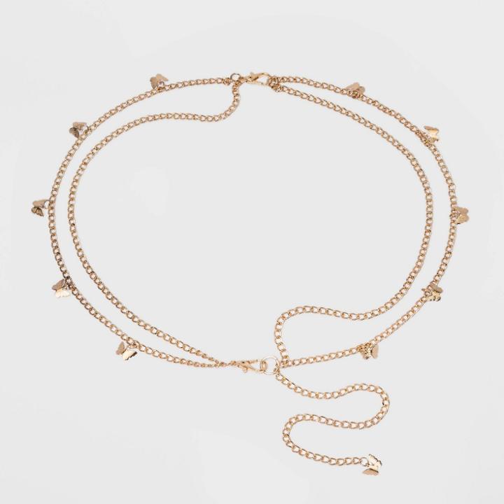 Women's Fable Butterfly Chain Belt - Wild Fable Gold