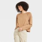 Women's Long Sleeve Sensory Friendly T-shirt - Universal Thread Brown