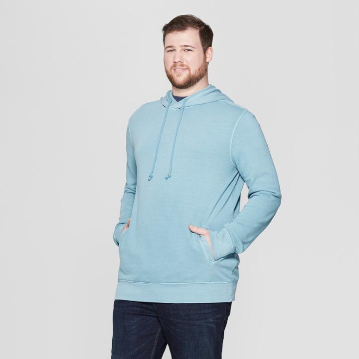Men's Tall French Terry Pull Over Hoodie - Goodfellow & Co Blue Cohosh