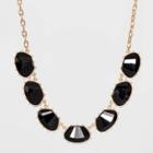 Black Glass Beaded Short Collar And Statement Necklace - A New Day Black