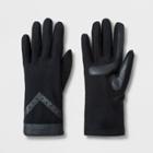 Isotoner Women's Smartdri Elongated Spandex With Chevron & Smart Touch Gloves - Black