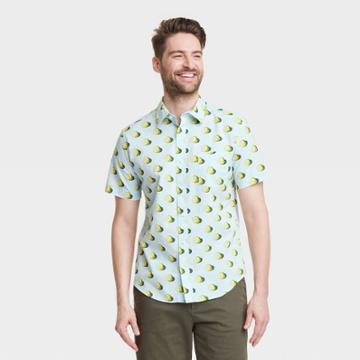 Men's Short Sleeve Button-down Shirt - Goodfellow & Co Aqua Blue