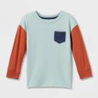 Toddler Boys' Colorblock Long Sleeve Jersey Knit T-shirt - Cat & Jack Light