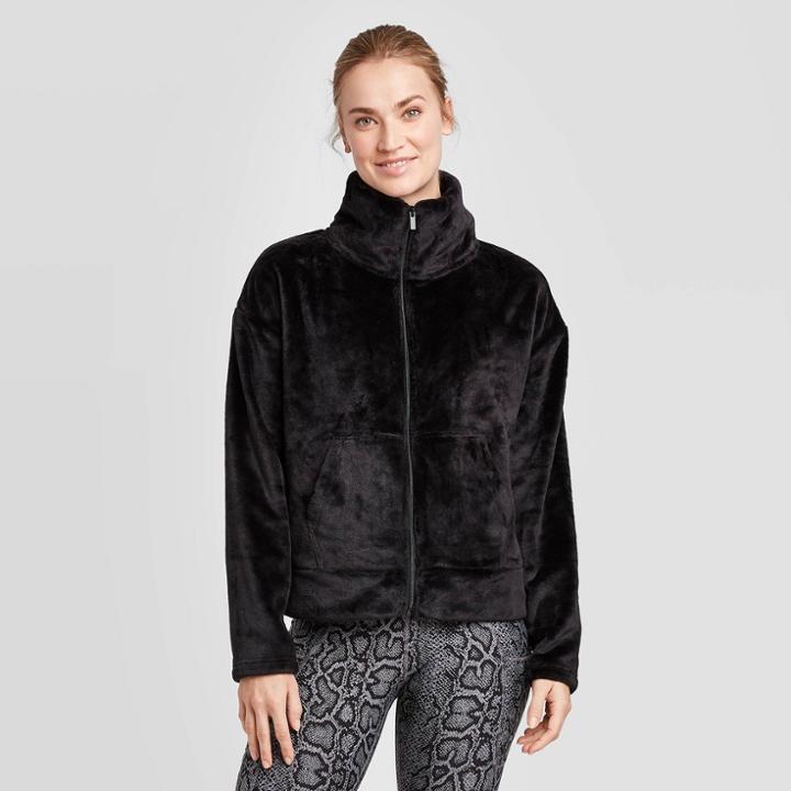 Women's Performance Luxe Fleece Full Zip Track Jacket - C9 Champion Black
