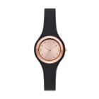 Women's Rubber Unibody Strap Watch - A New Day Rose Gold/black, Black/pink Gold