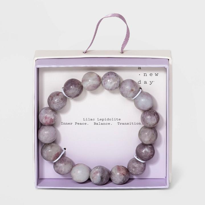 Semi-precious Real Pyrite Beaded Stretch Bracelet - A New Day