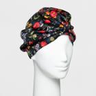 Women's Floral Print Twill Turban - A New Day Black