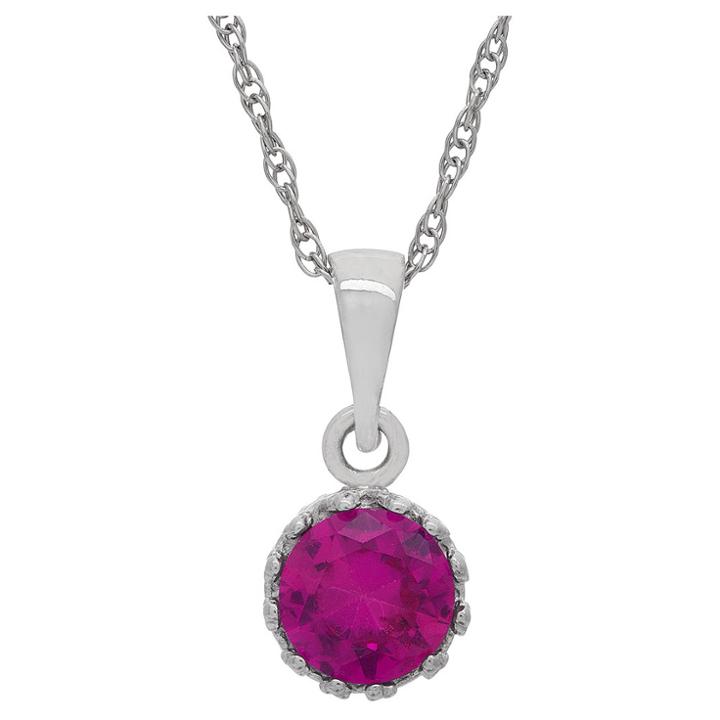 5/6 Tcw Tiara Ruby Crown Pendant In Sterling
