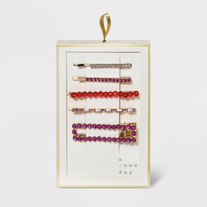 Multi Pink Gifting Bobbie Pin Set 5pc - A New Day Assorted Pink