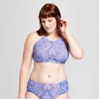 Women's Plus Size Printed High Neck Bikini - Xhilaration Purple