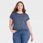 Women's Plus Size Short Sleeve T-shirt - Universal Thread Navy