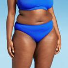 Juniors' Plus Size Ribbed Cheeky Bikini Bottom - Xhilaration Blue