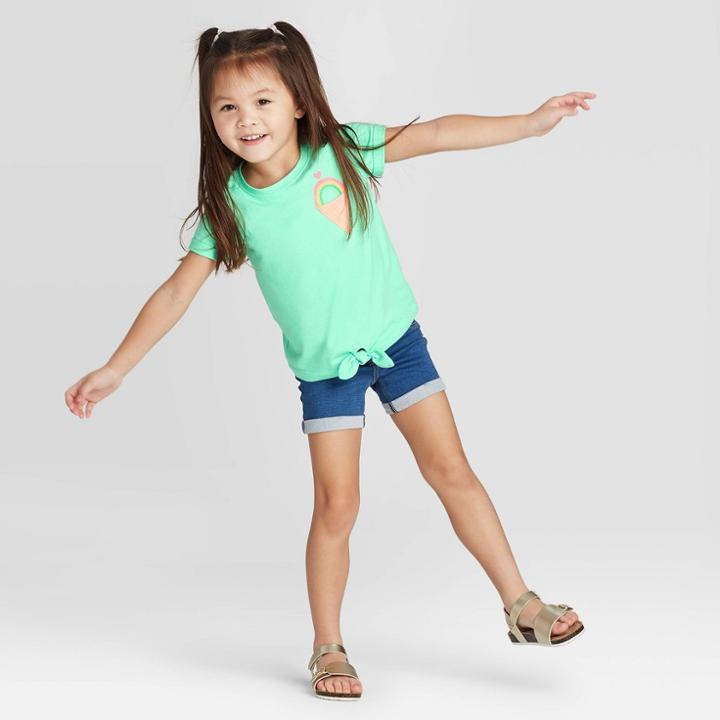 Petitetoddler Girls' Short Sleeve Ice Cream T-shirt - Cat & Jack Mint 18m, Toddler Girl's, Green