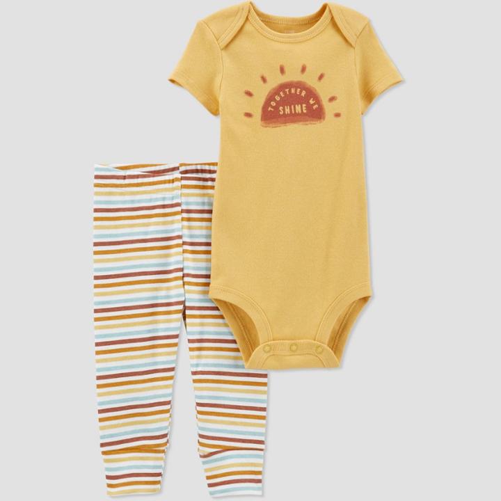 Carter's Just One You Baby 2pc 'together We Shine' Top & Bottom Set - Yellow Newborn