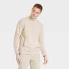 Men's Cozy 1/4 Zip Athletic Top - All In Motion Khaki