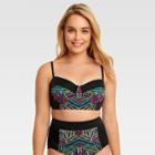 Beach Betty By Miracle Brands Women's Slimming Control Colorblock Longline Bikini Swim Top - Black S,