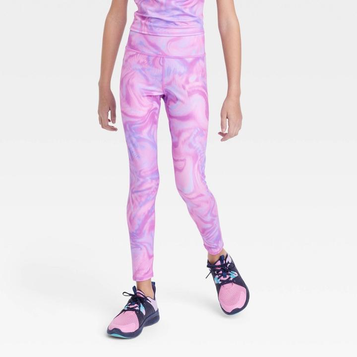 Girls' High-waist Leggings - All In Motion Purple