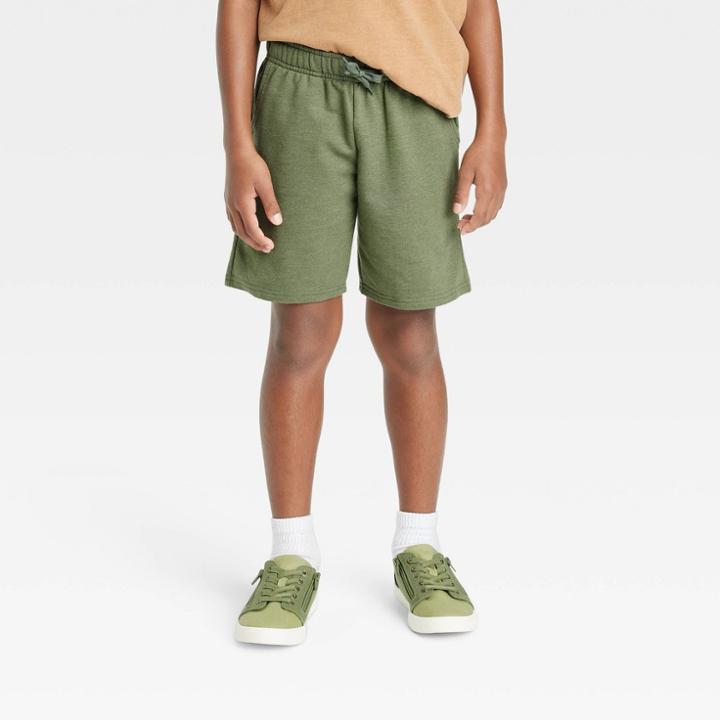 Boys' Pull-on 'at The Knee' Knit Shorts - Cat & Jack Dark Green
