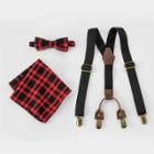 Kids' Buffalo Check Suspender Set - Cat & Jack Red/black