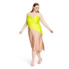 Women's Plus Size Two-tone Slip Dress - Cushnie For Target Lime Green/tan