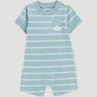 Baby Boys' Shark Striped Romper - Just One You Made By Carter's Light Blue Newborn